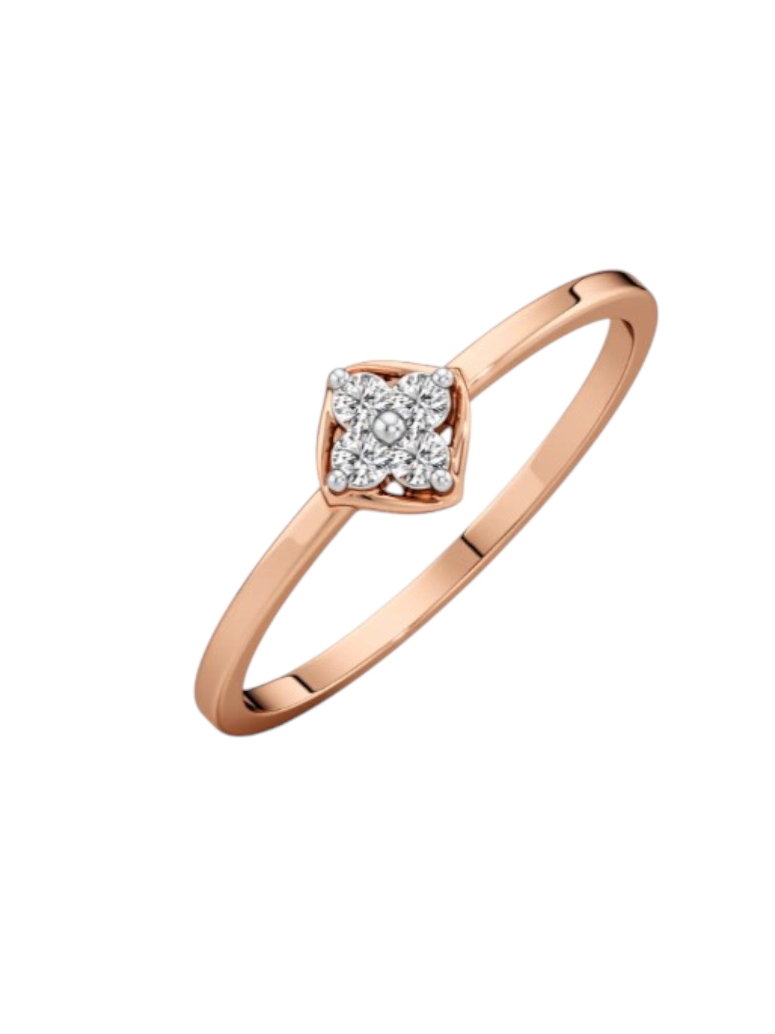 Ultimate Sparkle Silver Rose Gold Plated CZ Stone Light Weight Ring For Women By Kesardeep